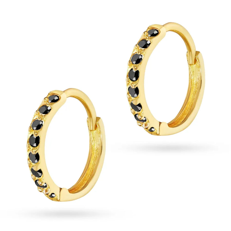 Gold Creole Earrings with Zirconia
