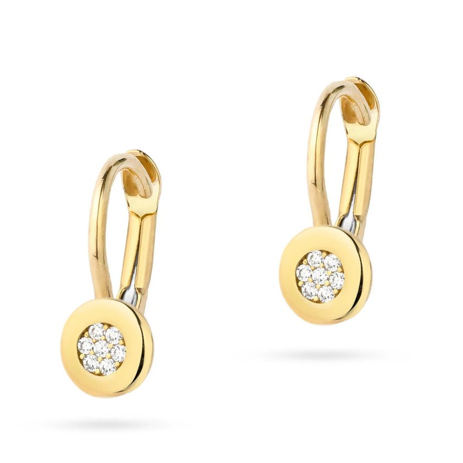 Gold Earrings with Zirconia