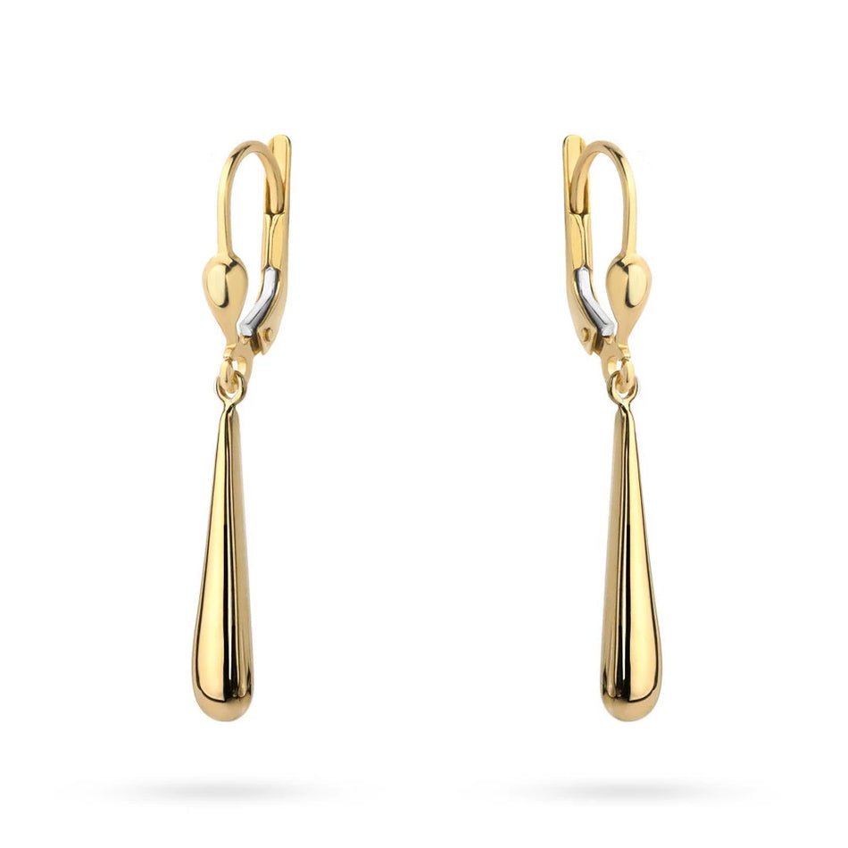Gold Earrings with Zirconia Clubs