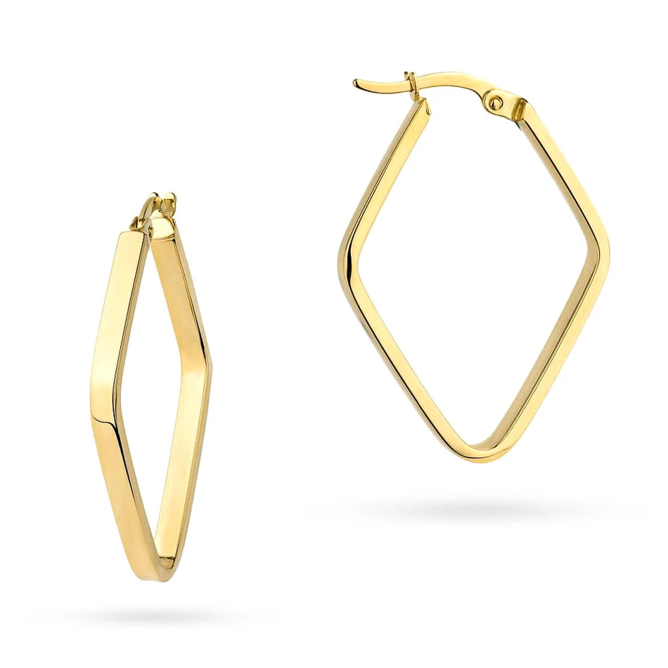 Zlaté náušnice s Anglickým zapínaním geometrické diamanty