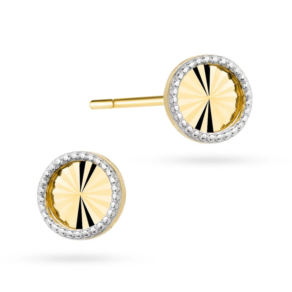 Two-color Gold Stud Earrings