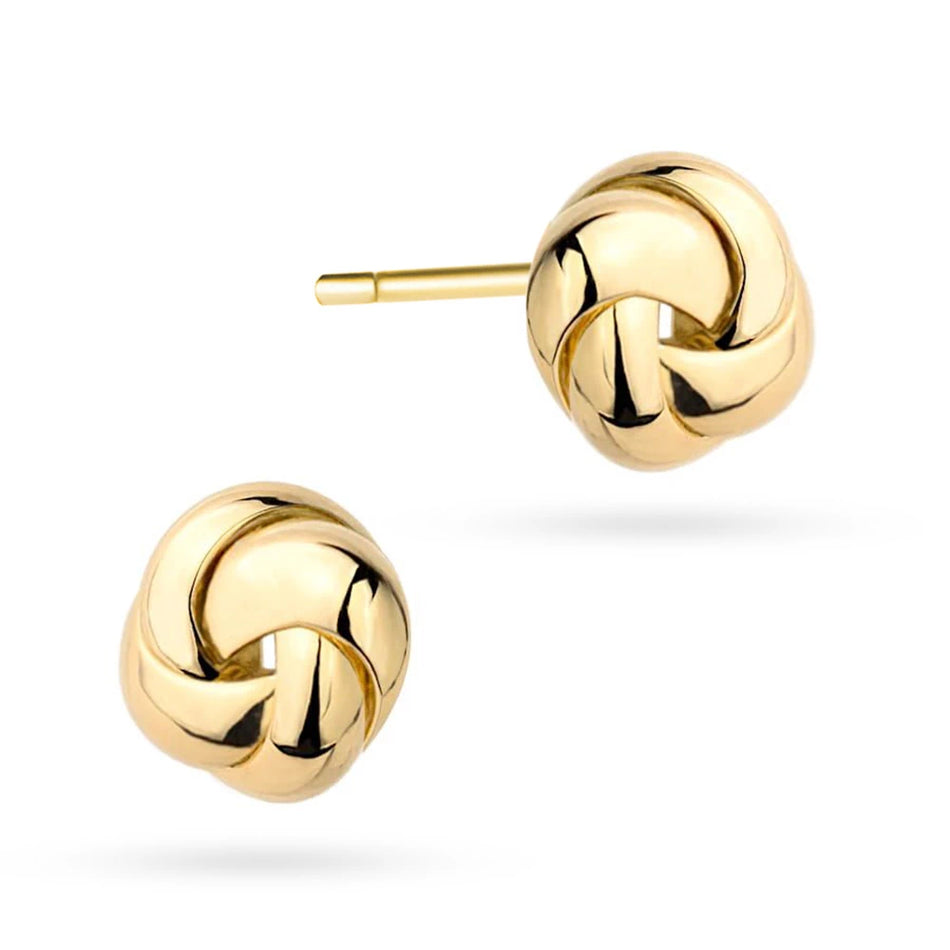 Gold Stud Earrings Braided