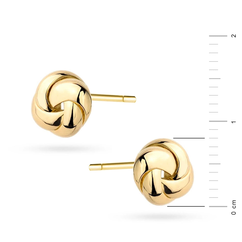 Gold Stud Earrings Braided
