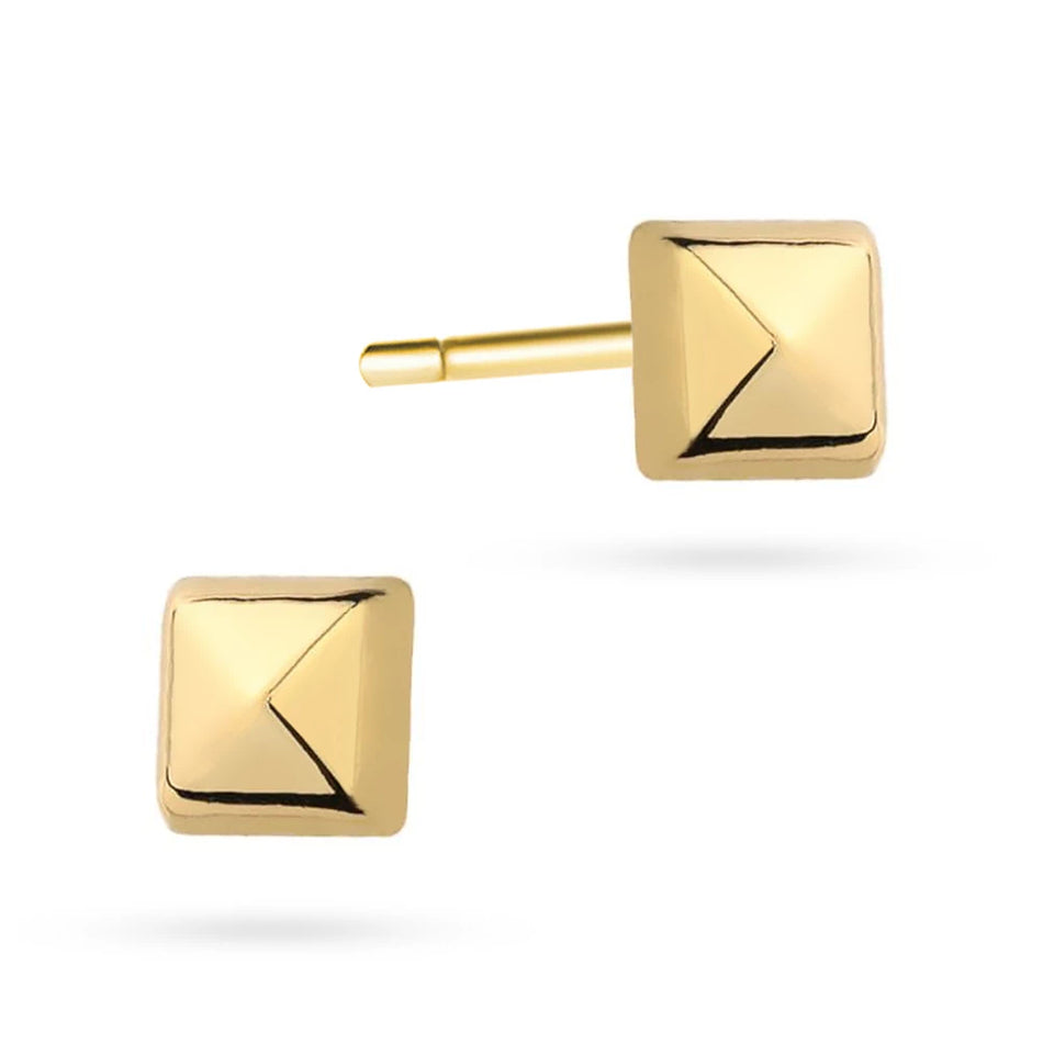 Gold Stud Earrings Squares
