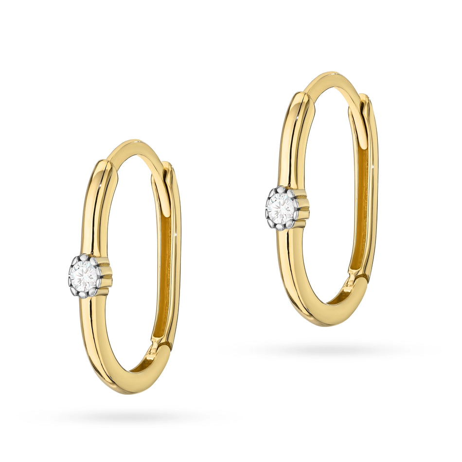 Gold Creole Earrings with Zirconia