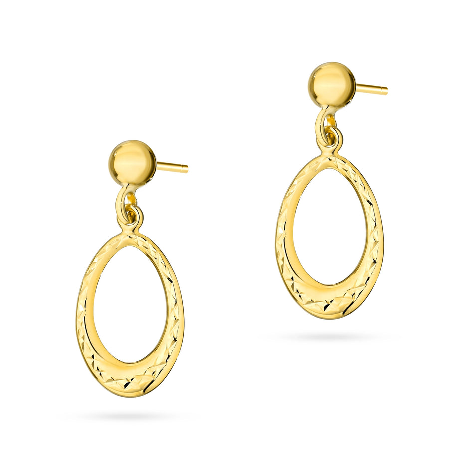 Gold Stud Earrings Ovals