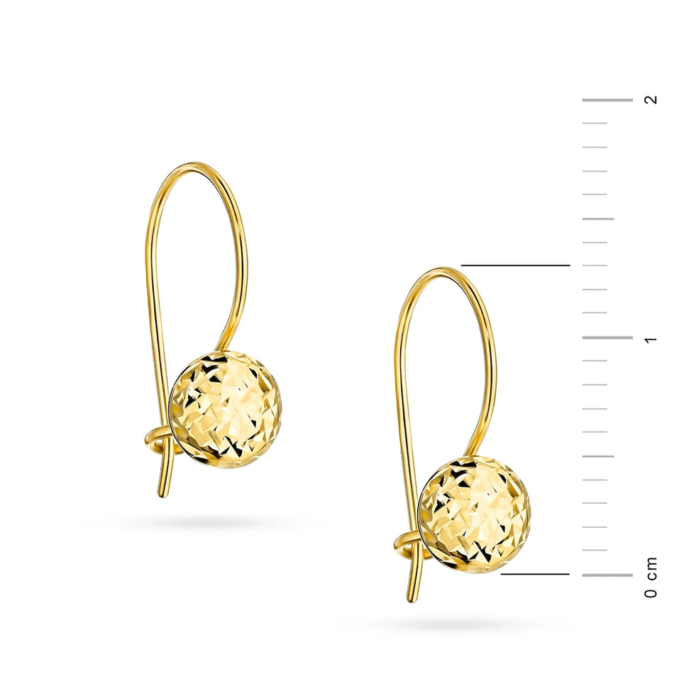 Gold Earrings with French Hook Clasp Beads