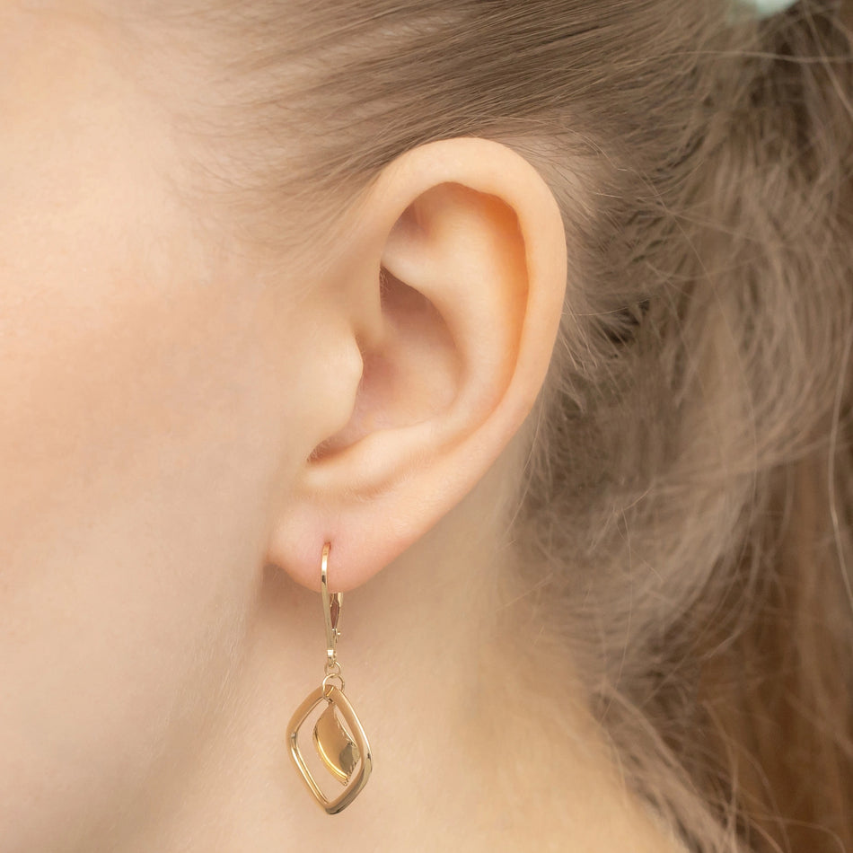 Gold Earrings with English Clasp