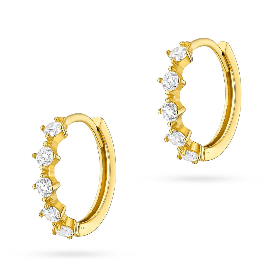 Gold Creole Earrings with Zirconia