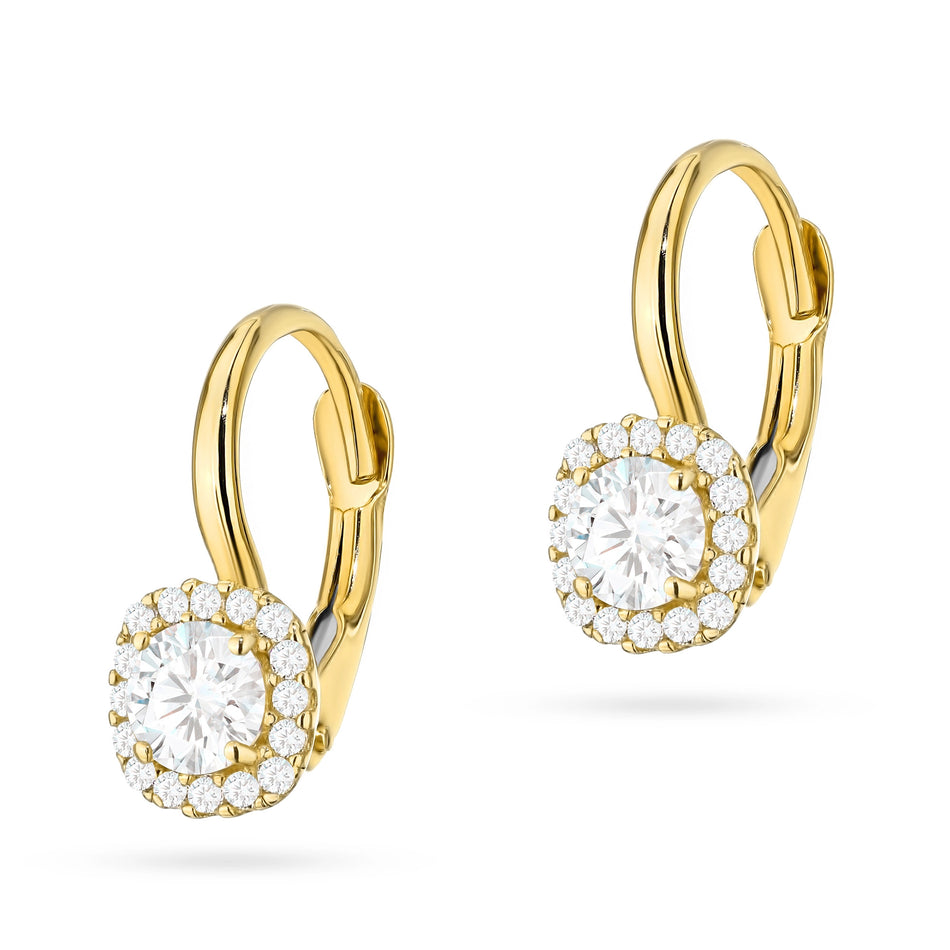 Gold Earrings with Zirconia