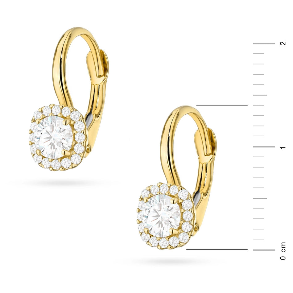 Gold Earrings with Zirconia