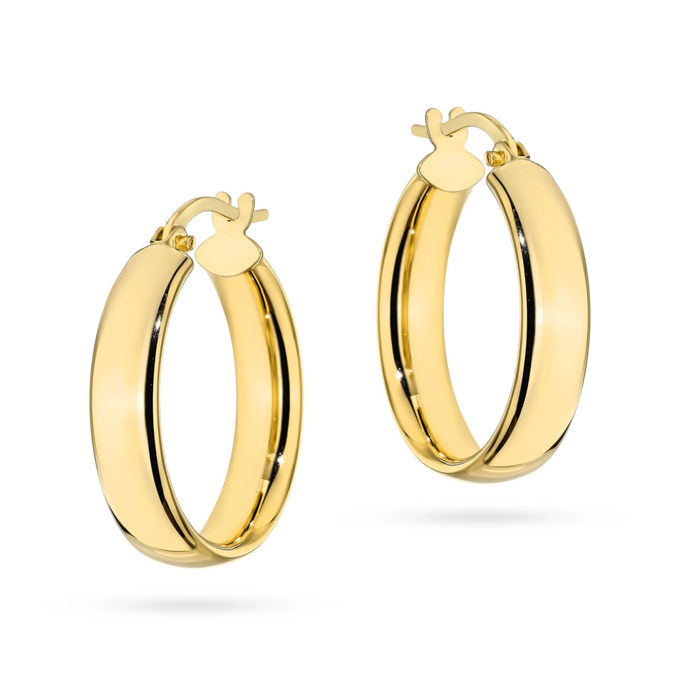 Gold Earrings with English Clasp Circles