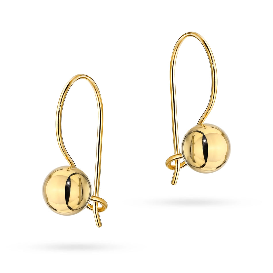 Gold Earrings with French Hook Clasp Beads