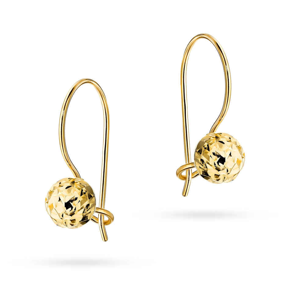 Gold Earrings with French Hook Clasp Beads
