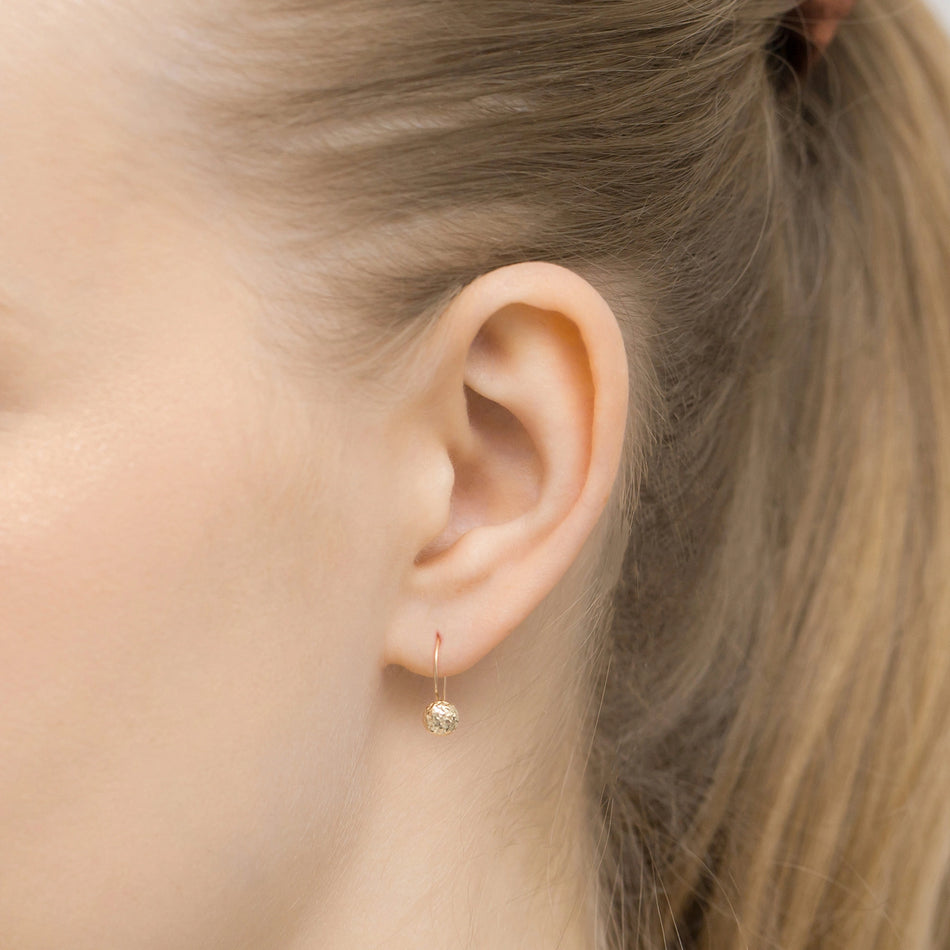 Gold Earrings with French Hook Clasp Beads