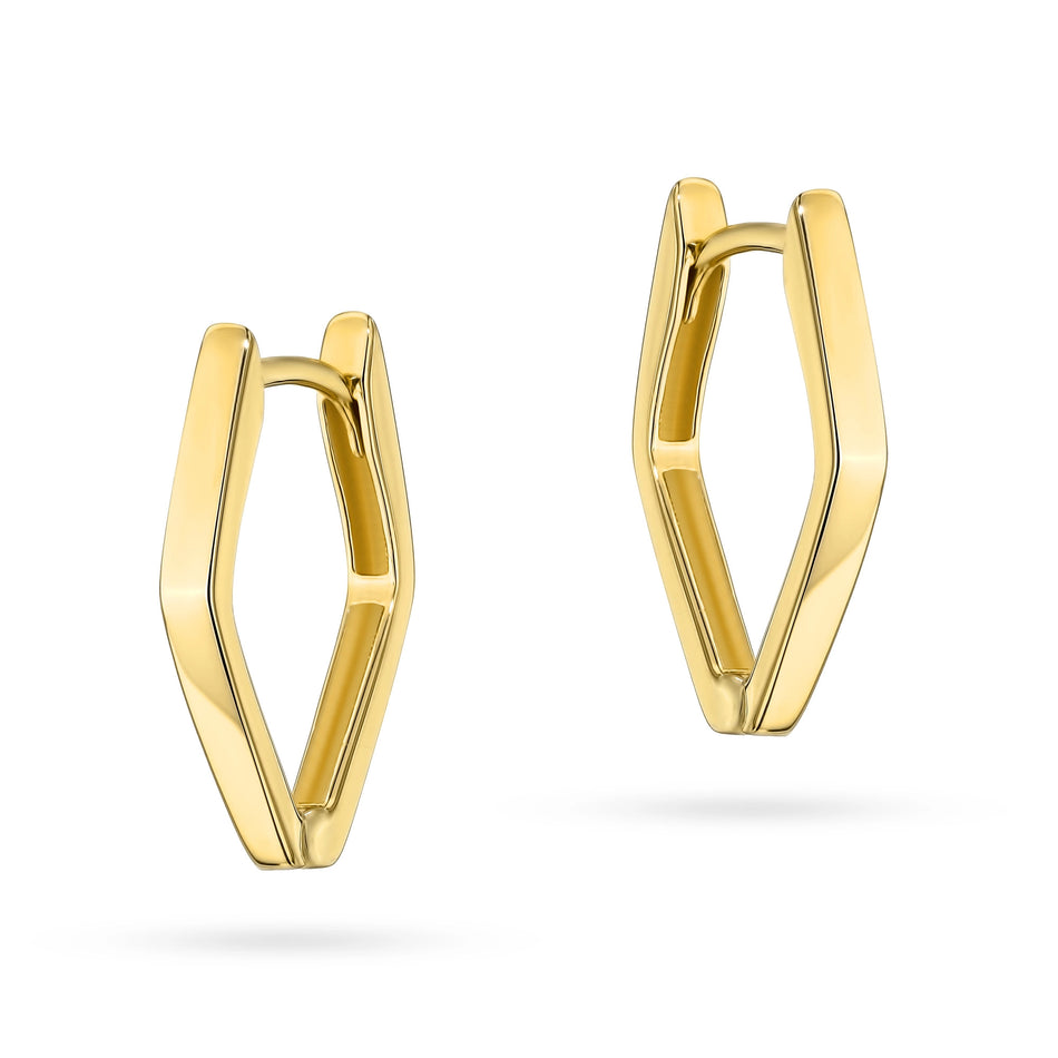 Gold Earrings with English Clasp Geometric