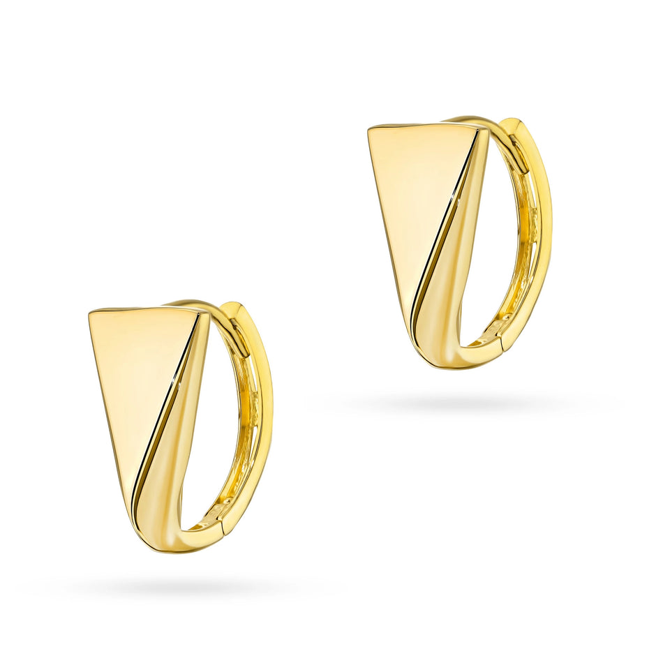 Gold Creole Earrings Triangles