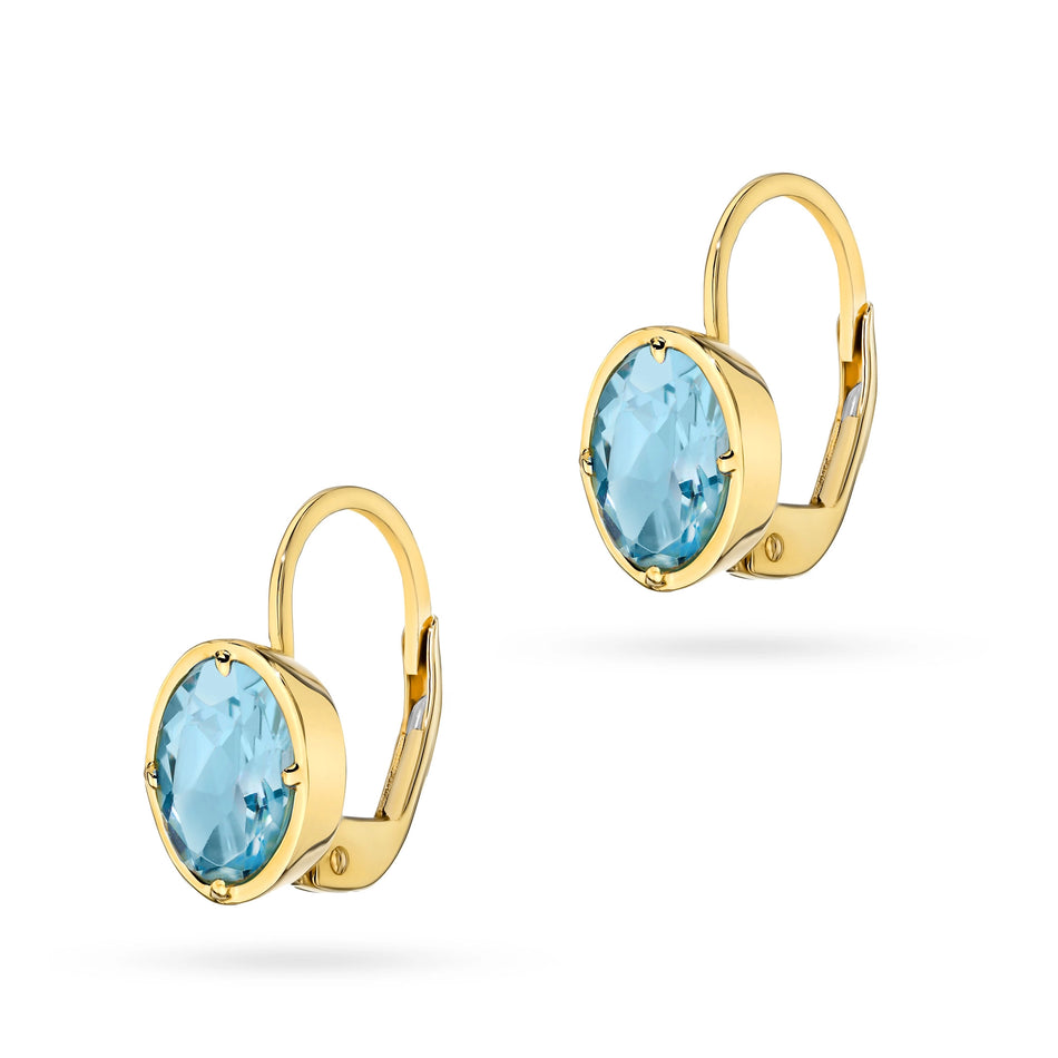Gold Earrings with Topaz