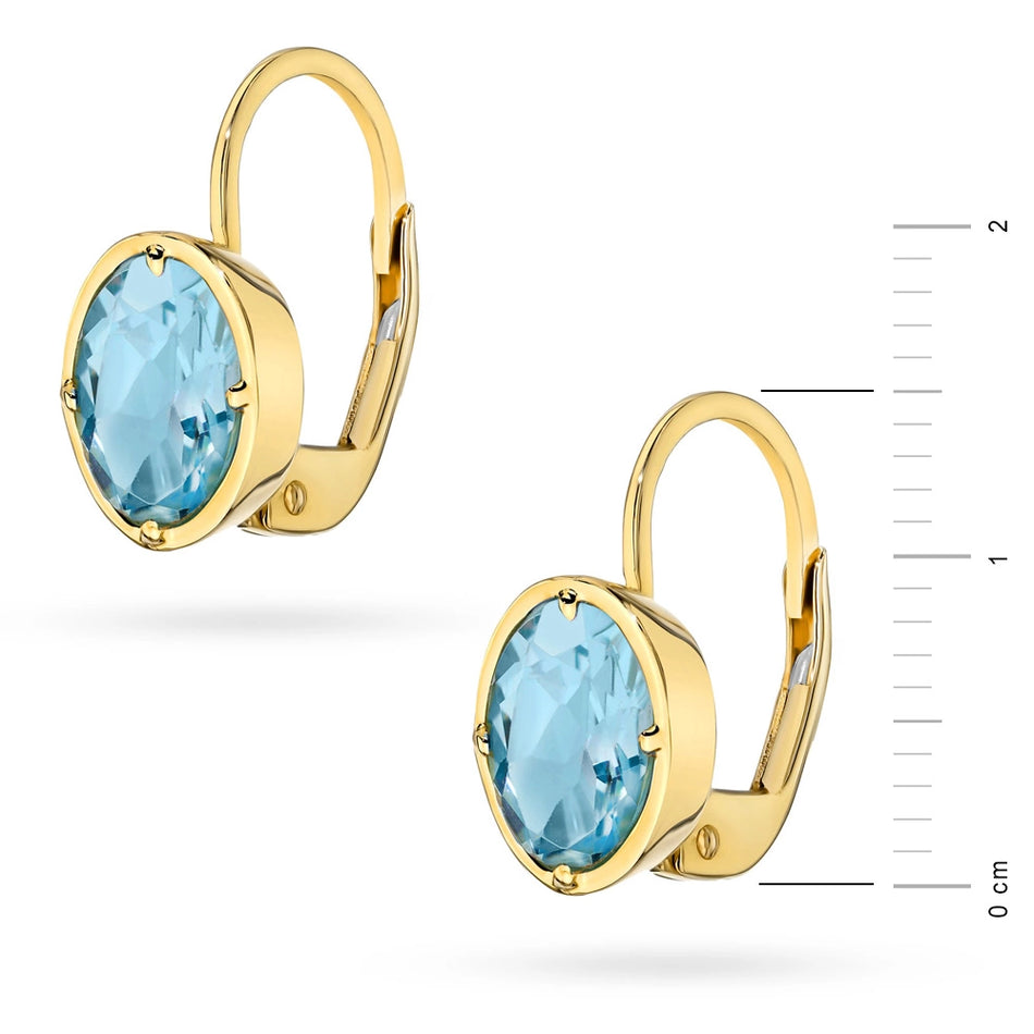 Gold Earrings with Topaz