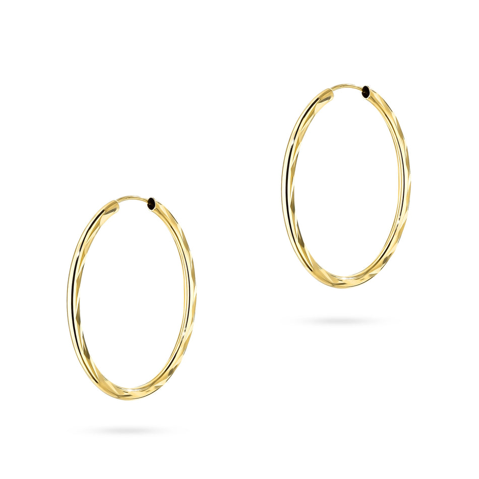 Gold Creole Earrings 12-40mm