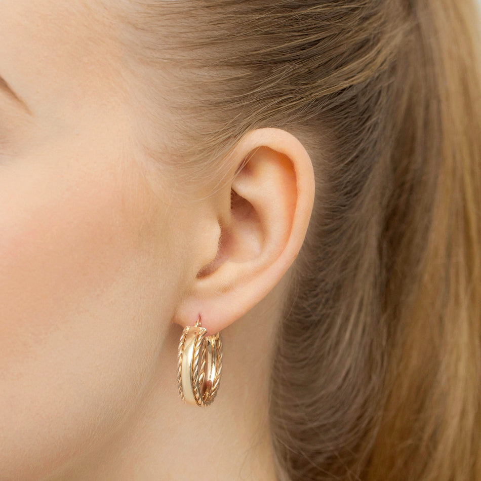 Gold Earrings with English Clasp
