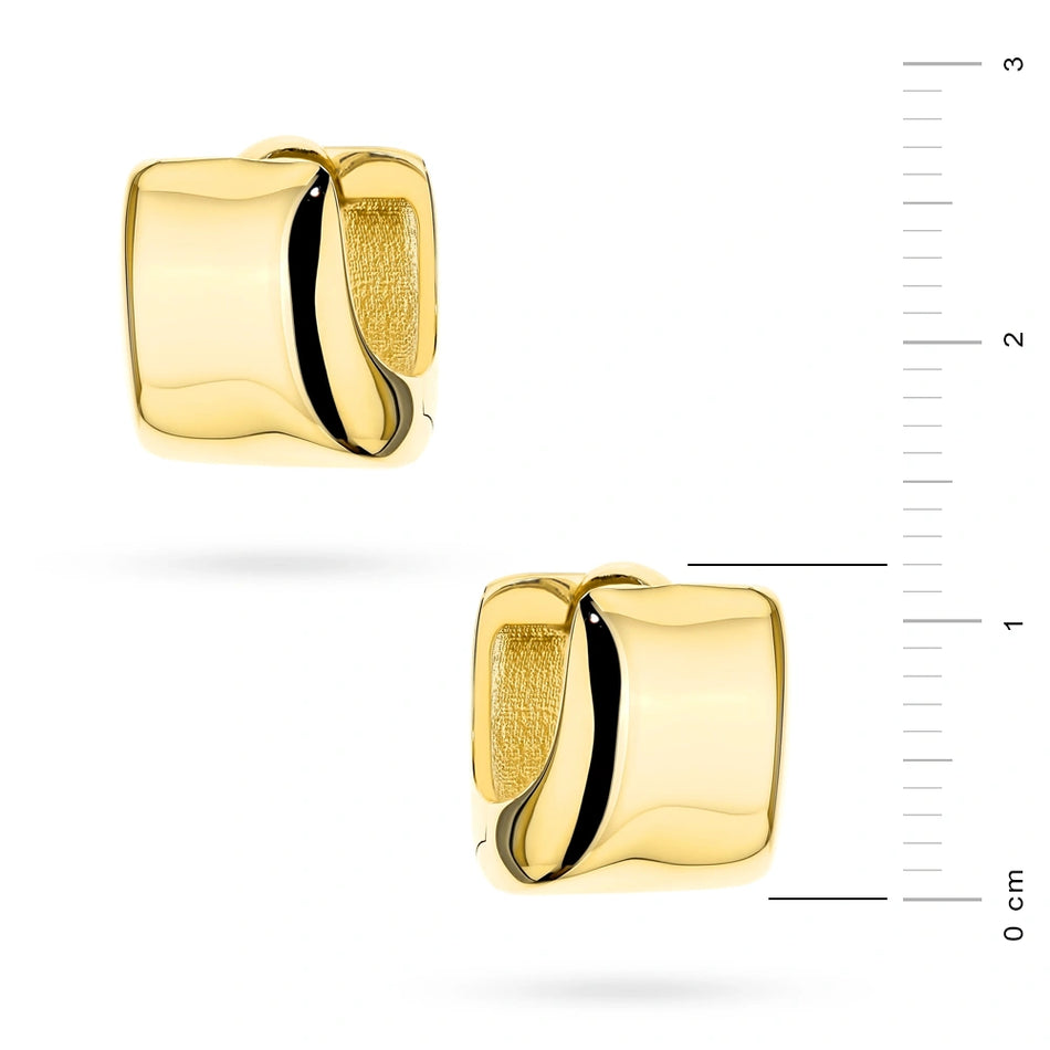 Zlaté náušnice so zapínaním Anglické štvorce