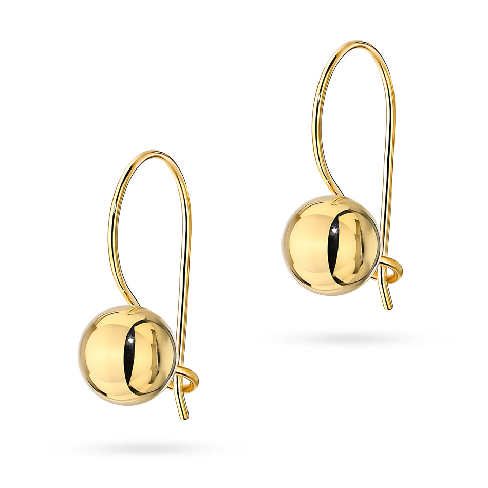 Gold Earrings with French Hook Clasp Beads
