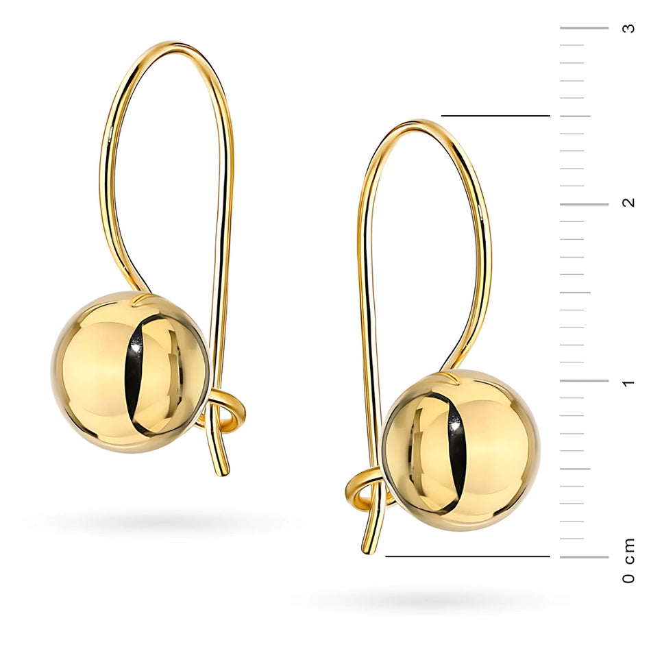 Gold Earrings with French Hook Clasp Beads