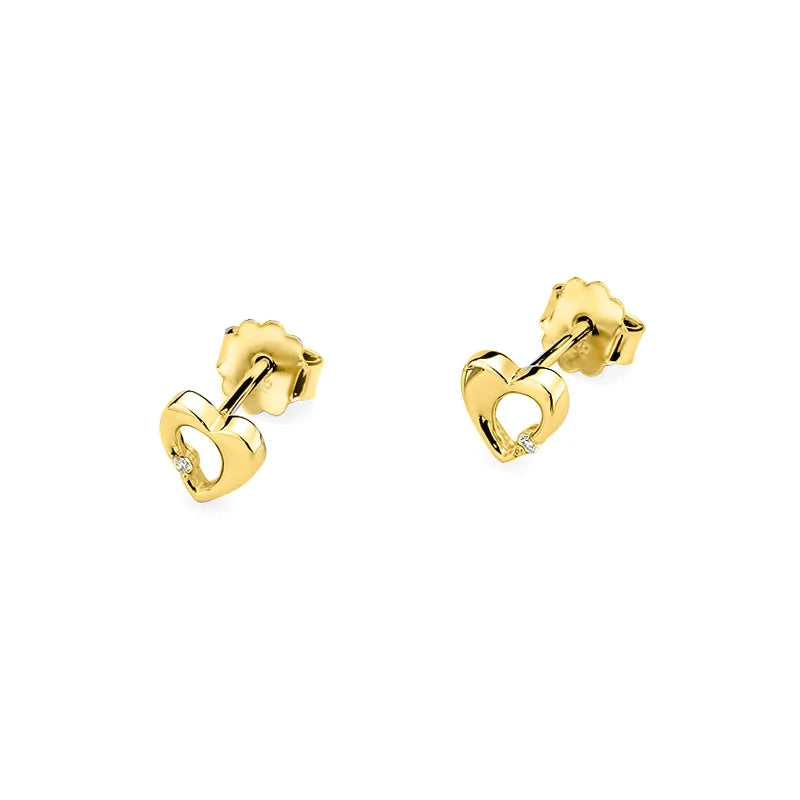 Gold Earrings with 0.0086ct Diamonds