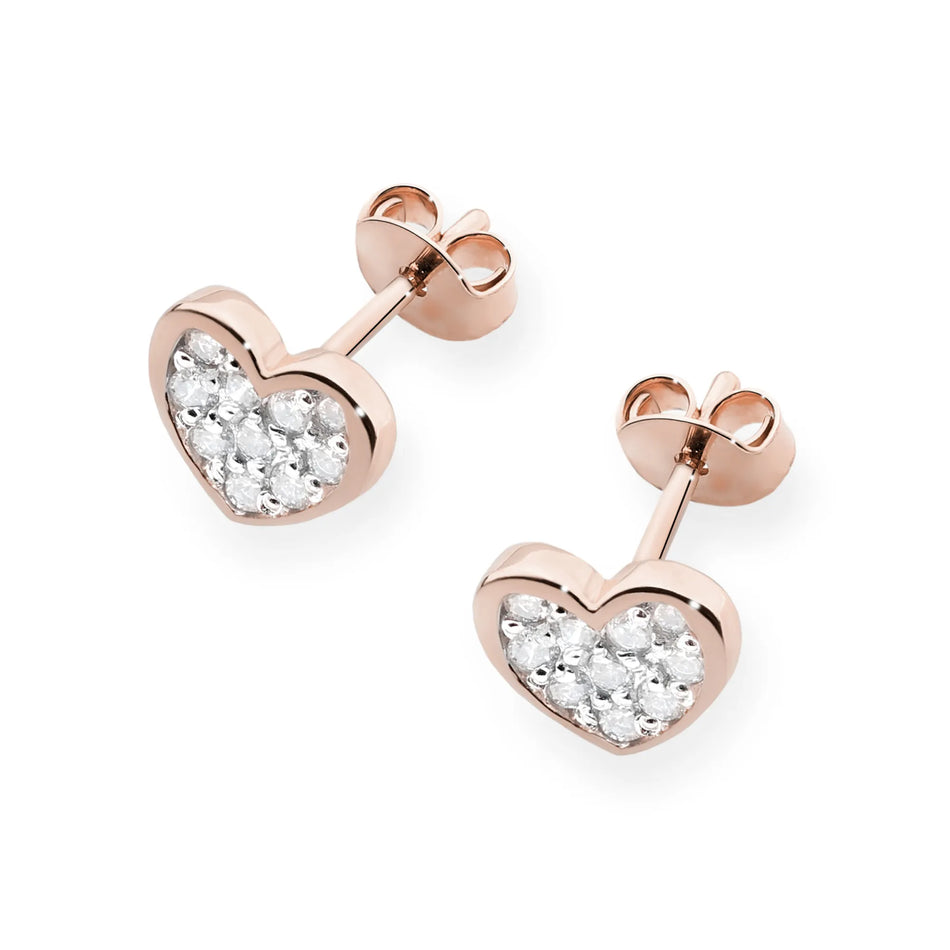 Gold Earrings with 0.172ct Diamonds