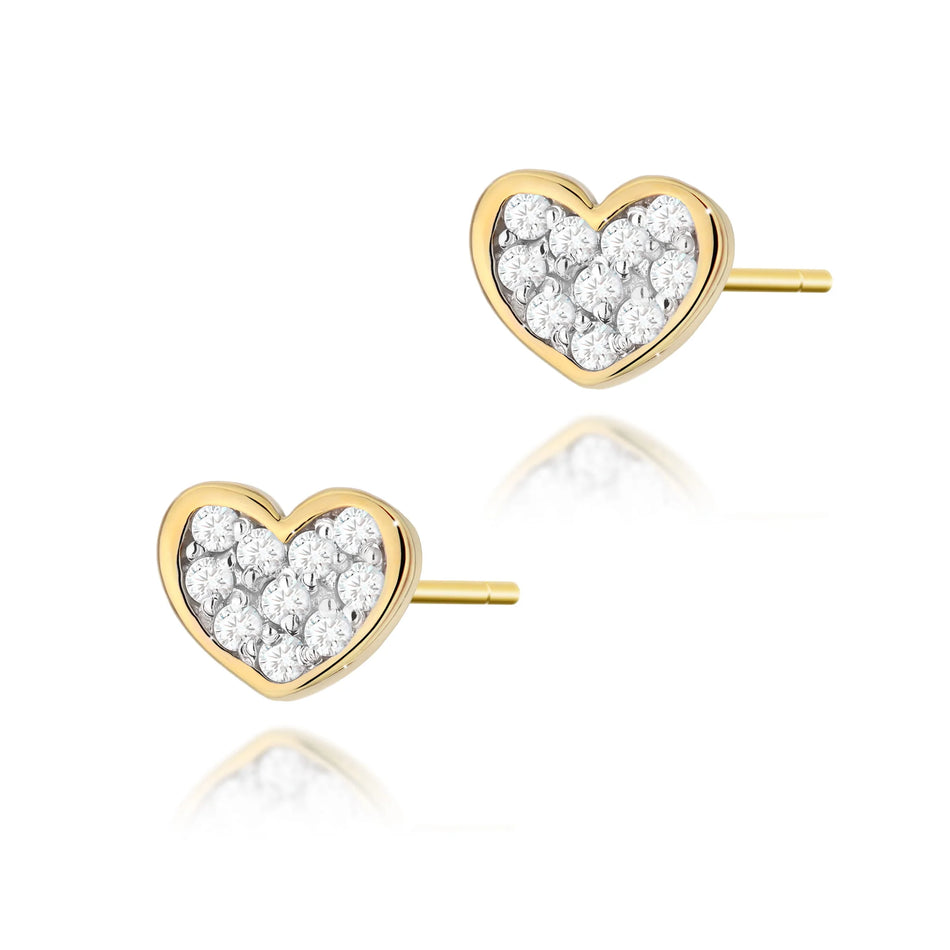 Gold Earrings with 0.172ct Diamonds