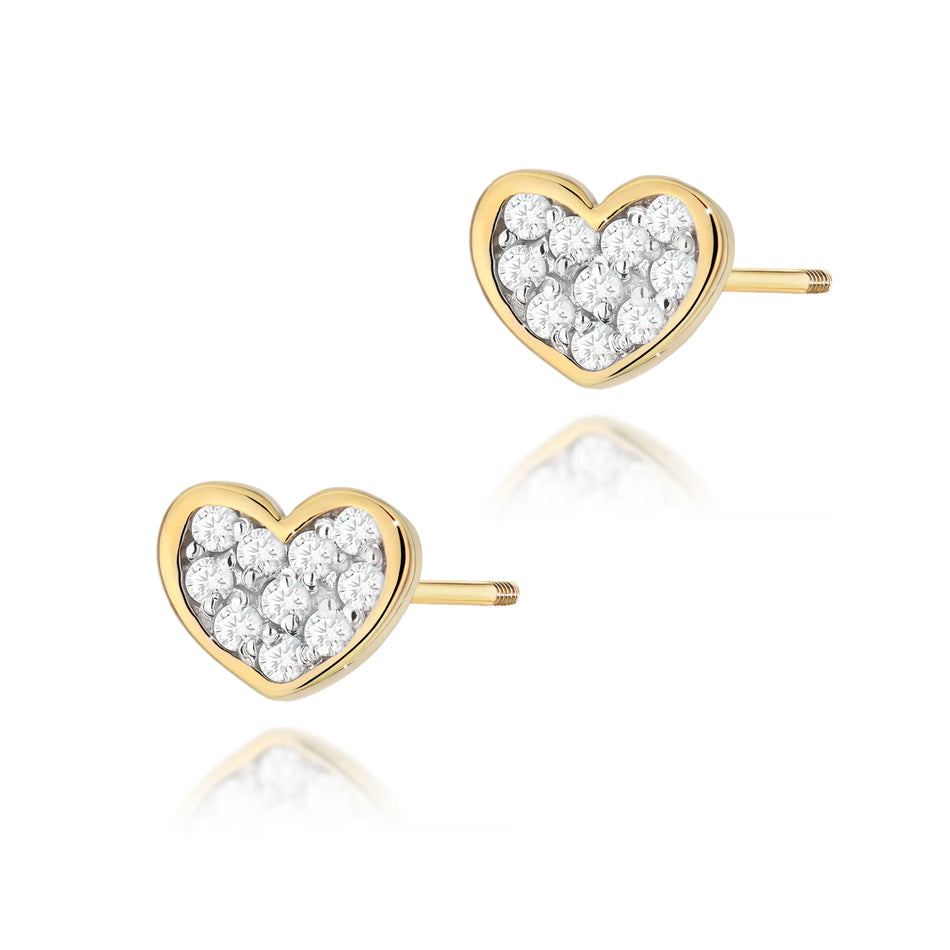 Gold Earrings with 0.172ct Diamonds