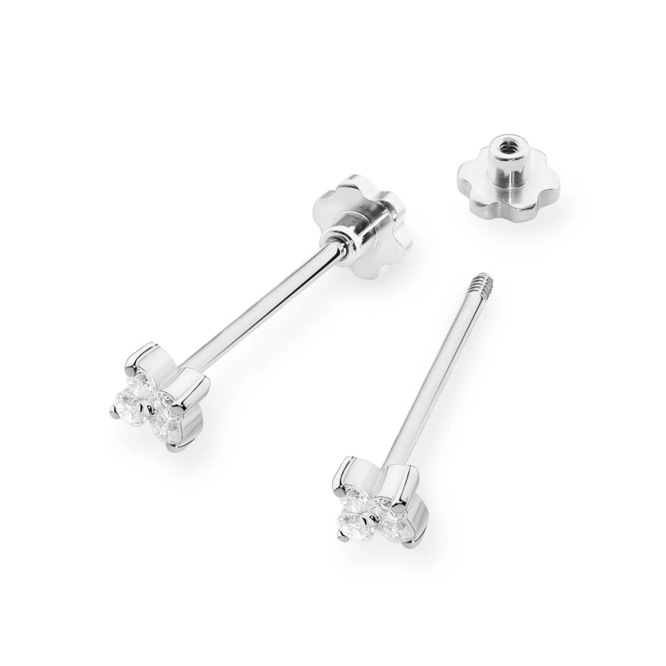 Gold Earrings with 0.116ct Diamonds