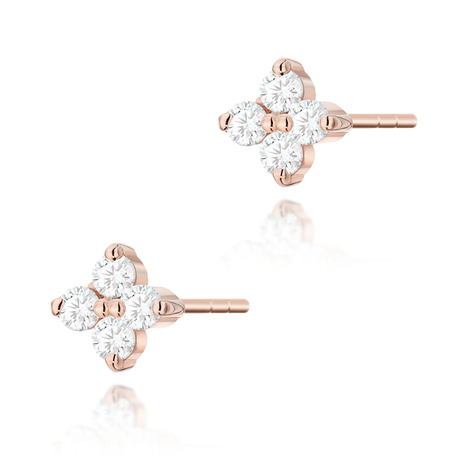 Gold Earrings with 0.116ct Diamonds