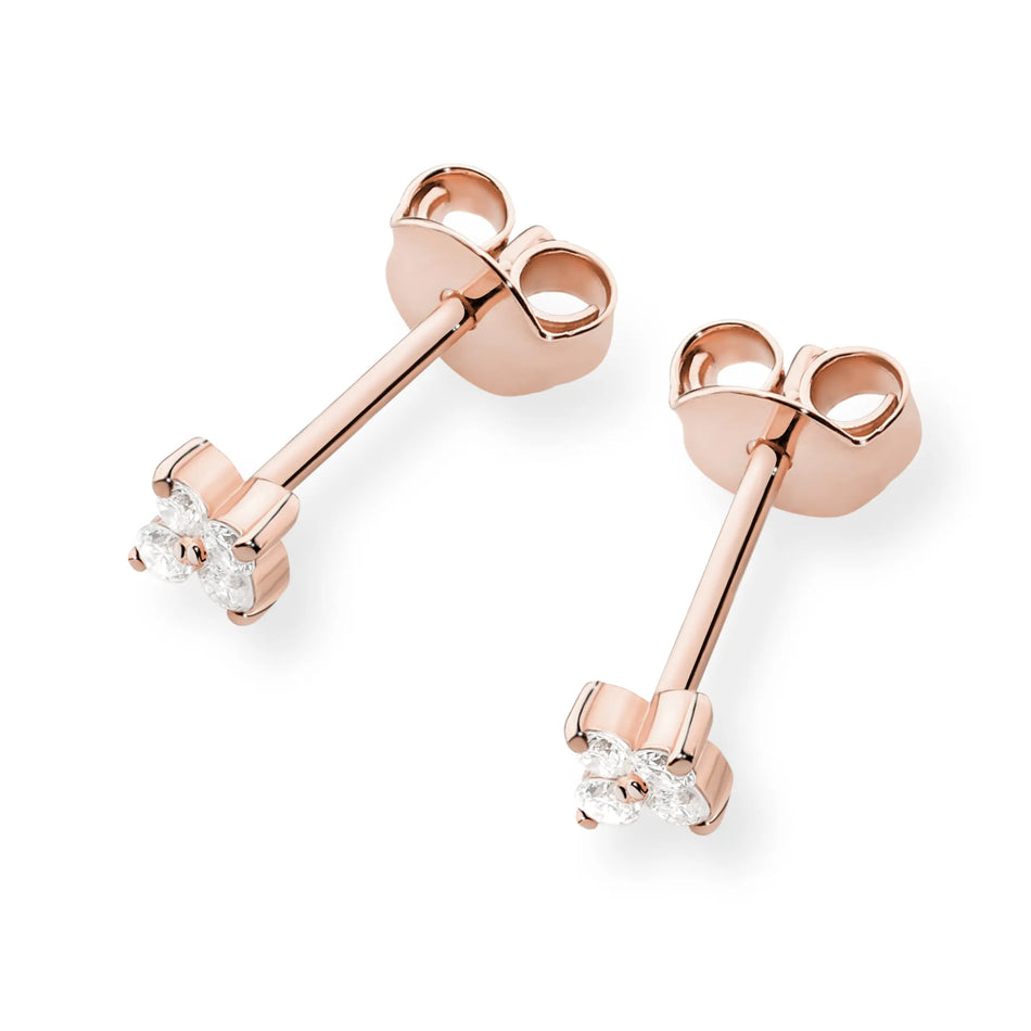 Gold Earrings with 0.116ct Diamonds