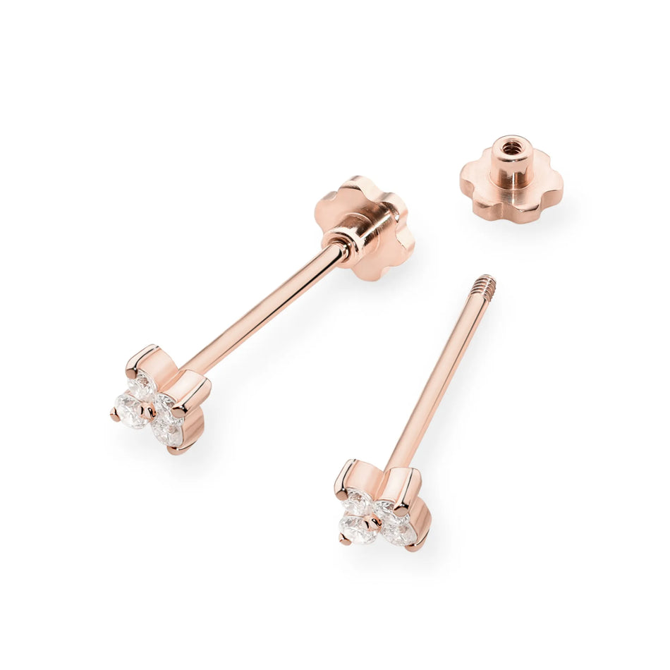 Gold Earrings with 0.116ct Diamonds