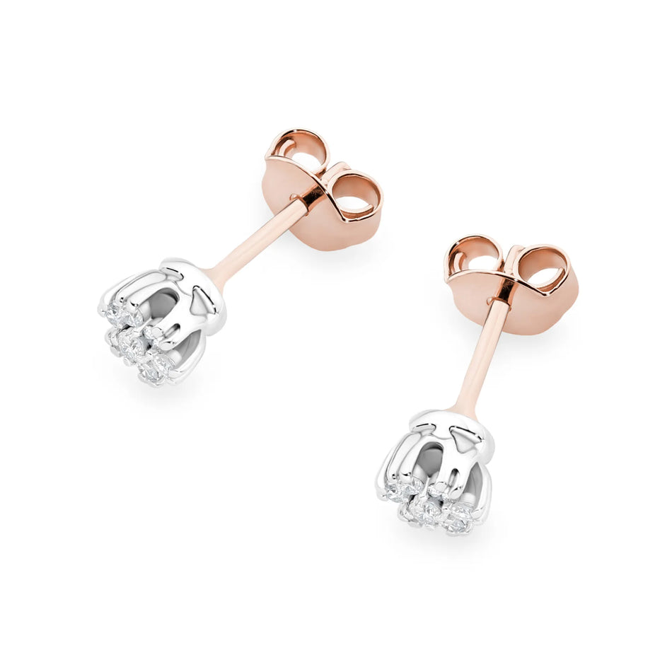 Gold Earrings with 0.203ct Diamonds