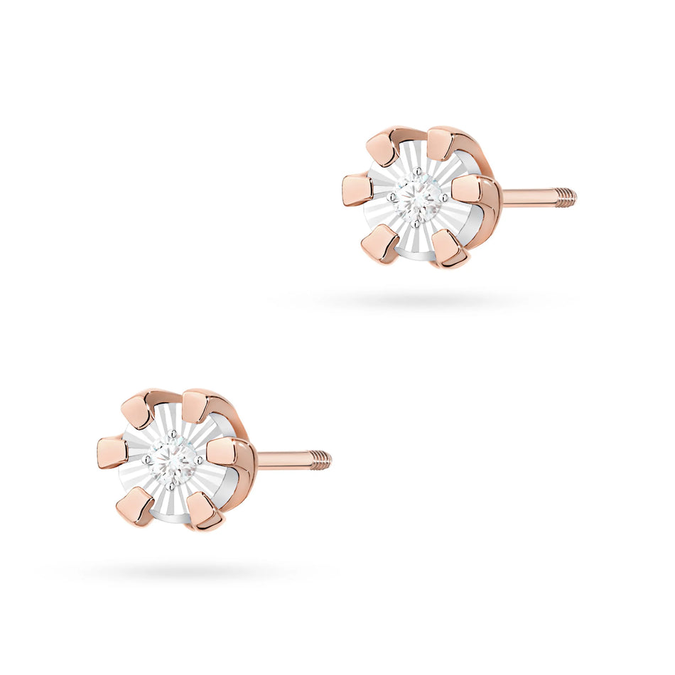 Gold Earrings with 0.0086ct Diamonds