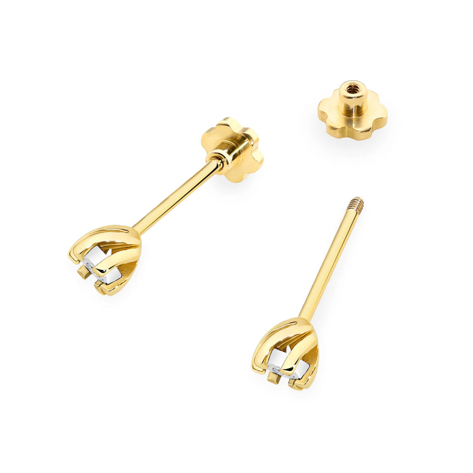 Gold Earrings with 0.0086ct Diamonds