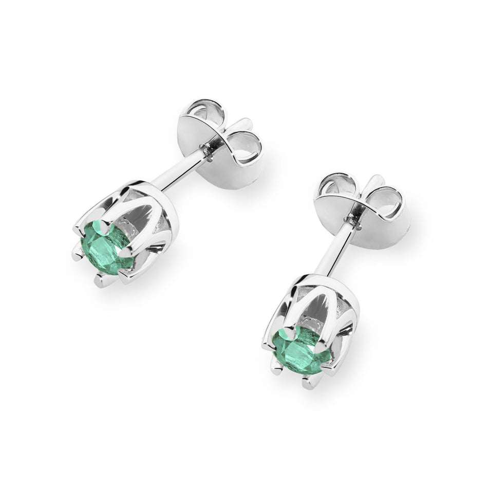 Gold Earrings with 0.15ct Emeralds