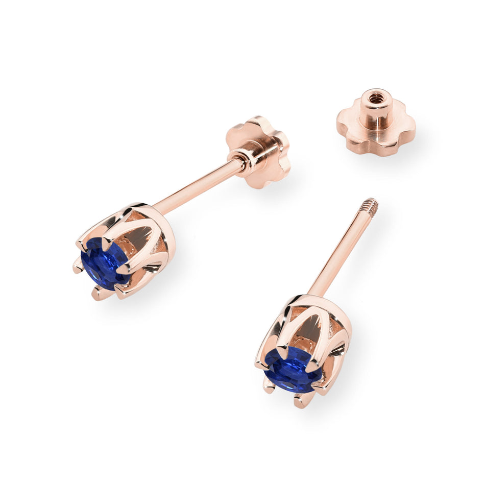 Gold Earrings with 0.15ct Sapphires