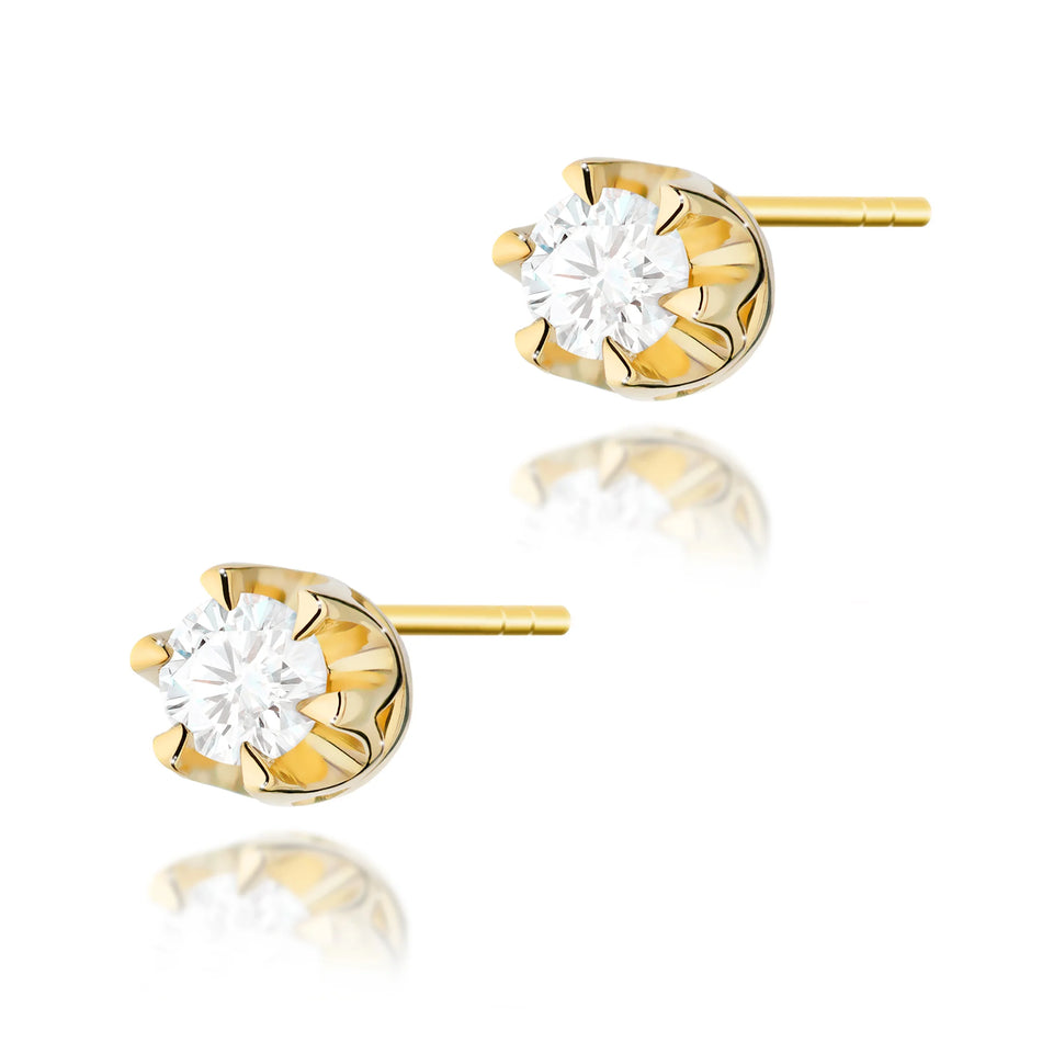 Gold Earrings with 0.08ct Diamonds