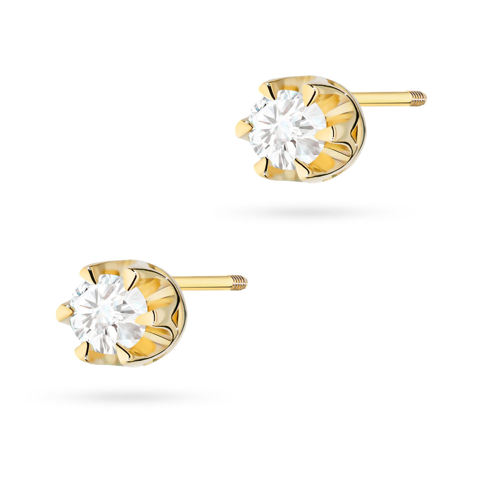 Gold Earrings with 0.12ct Diamonds