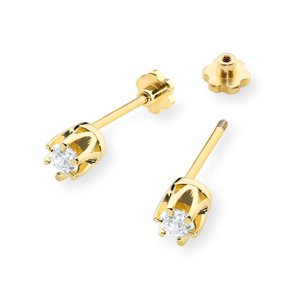 Gold Earrings with 0.12ct Diamonds