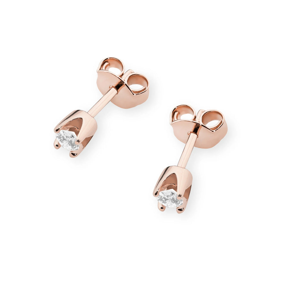 Gold Earrings with 0.08ct Diamonds