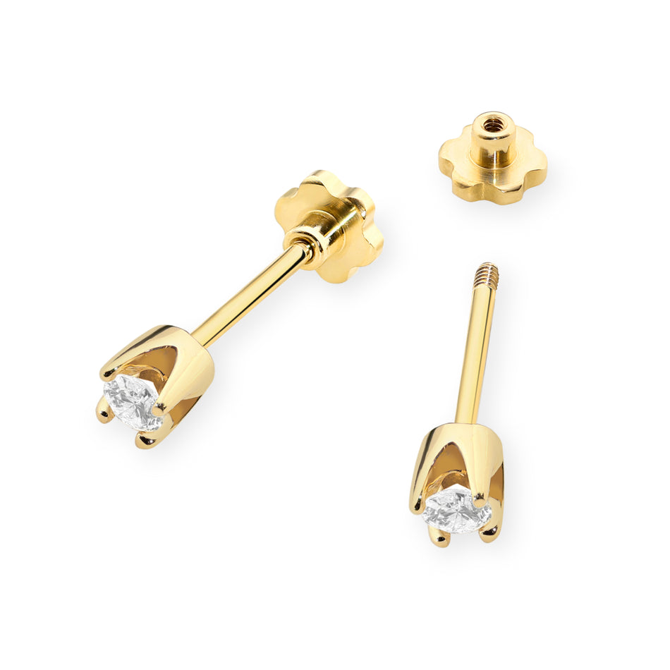 Gold Earrings with 0.08ct Diamonds