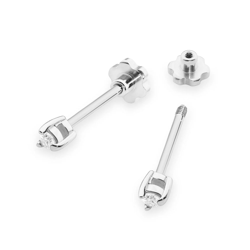 Zlaté náušnice s diamantmi 0,04 ct