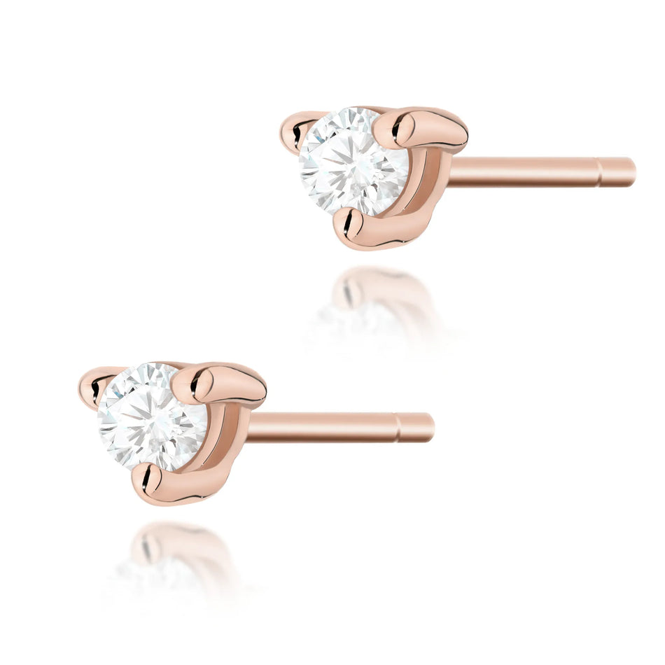 Gold Earrings with 0.04ct Diamonds