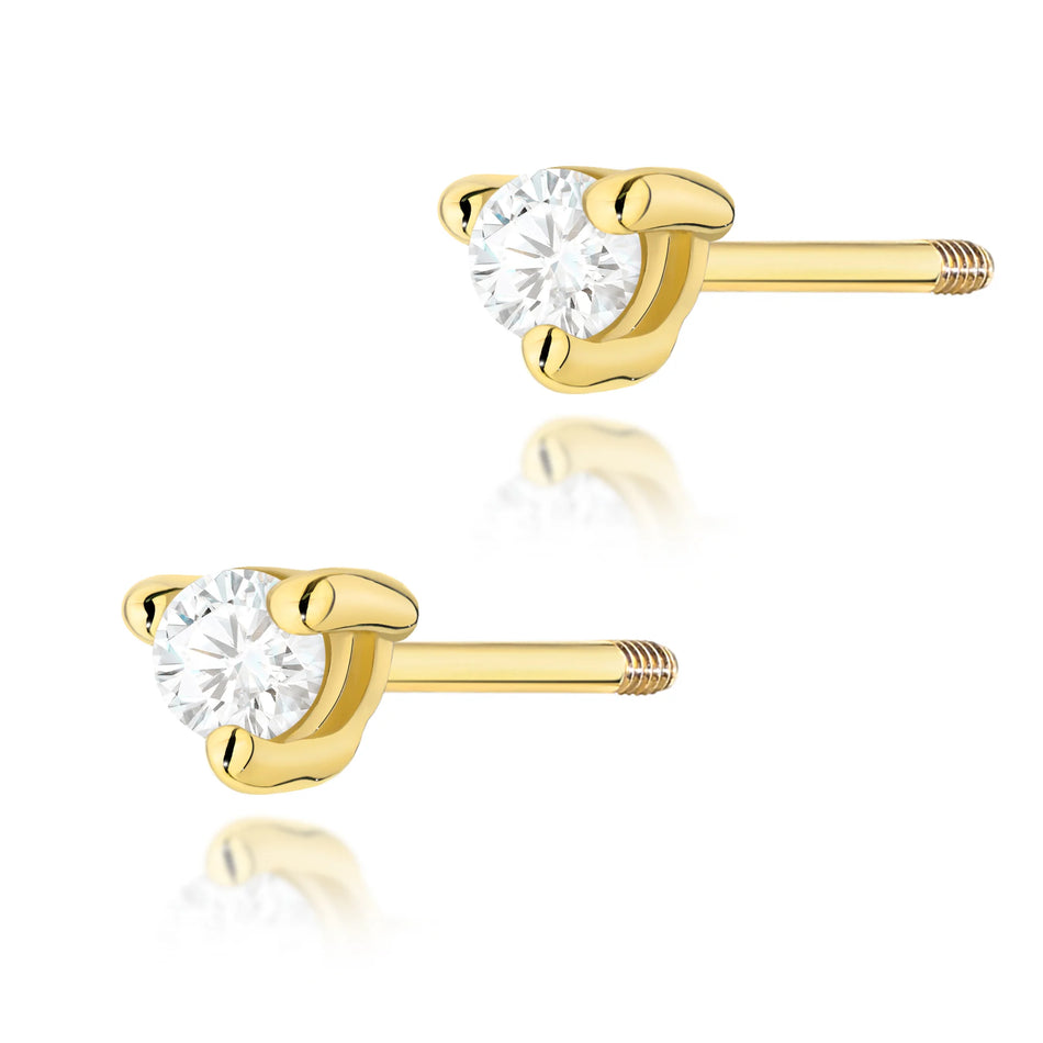 Gold Earrings with 0.04ct Diamonds