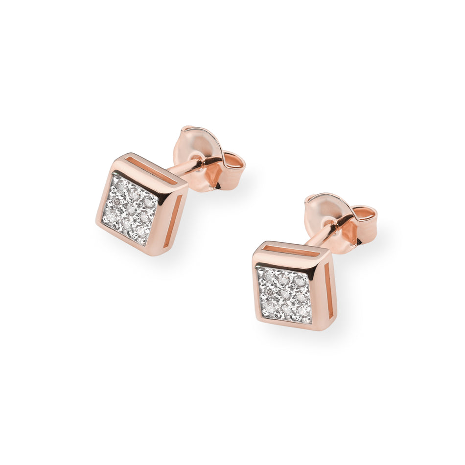 Gold Earrings with 0.09ct Diamonds